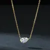 Collar Transfronterizo Europeo y Americano Nuevo Producto Plata de Ley S925 Colgante Marquise Moissanita Collar Cadena Clavícula Simple de Moda para Mujer