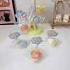Juguete colorido para aliviar el estrés con forma de flor de bollo al vapor, modelo realista de comida, lindo adorno de mini bollo al vapor