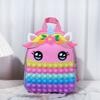 Novo unicórnio rato pioneiro mochila crianças bolha música descompressão grande capacidade silicone bolsa escolar atacado