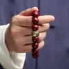 Pulsera de Cinabrio para Hombres y Mujeres, Pulsera del Año Zodiacal, Amuleto Guardián del Año de la Serpiente, Cuentas de Transferencia Zodiacal de Arena Dorada Púrpura, Bajo Contenido