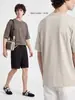 Ropa para Hombre APO Camiseta de manga corta transfronteriza para hombre, marca de tendencia de verano, color liso, alta gama, corte holgado, cuello redondo, bordada, top versátil
