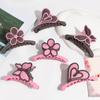 Nueva Moda Elegante Mariposa Esmerilada Clip de Tiburón Clip de Agarre Dulce Flor Amor Clip para el Cabello Accesorios para el Cabello Agarre para el Cabello de Alto Sentido