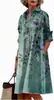 2025 Nuevo Vestido Camisa Largo Estampado Floral para Mujer Holgado Casual Cuadros Talla Grande