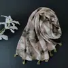 Novo Lenço de Algodão e Linho para Mulheres, Xale Estilo Étnico Retrô Tie-Dye de Yunnan, Manto Artístico para Viagem de Férias Proteção Solar