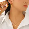 Nuevo Conjunto de Collar con Colgante Geométrico Simple Creativo y Pendientes Diseño Exquisito Pequeño Joyería Personalizada