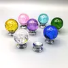 Manija de Bola de Burbuja de Cristal de Agujero Único de 30 mm Base de Aleación de Aluminio Manija de Puerta de Gabinete de Cocina Armario Manija de Cajón