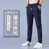 Pantalones Casuales de Verano para Hombre Estilo Coreano Ajustados Rectos Negocios Casuales Holgados Cómodos de Seda Helada Transpirables