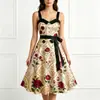 2026 Nuevo Modelo Vestido de Tirantes con Estampado Floral Artístico Vintage para Mujer, Impresión Digital 3D, para Comercio Electrónico Independiente y Amazon