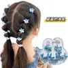 Diademas Florales Transparente y Frescas de Verano para Niñas, Set de Gomas para el Cabello de Estrella de Cinco Puntas y Corazón Transparentes como el Hielo, Paquete de Diez Gomas para el Cabello