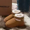 Botas de Nieve de Color Liso con Suela Gruesa, Estilo Versátil, Dobladillo de Piel, Otoño/Invierno 2026, Ropa para Exteriores, Calidez con Felpa Adicional, Estilo INS, Zapatos de Algodón