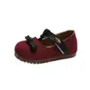 Sapatos Mary Jane para Meninas Outono Novo Estilo Solado Macio Sapatos Pequenos de Couro Sapatos Individuais de Princesa para Bebê Fivela Mágica Adesivo Sapatos Rasos