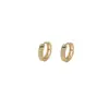 Brincos Yuebao Jewelry de Prata Esterlina S925 Argolas Simples Listradas em Formato de C Minimalistas Versáteis de Alto Padrão para o Dia a Dia