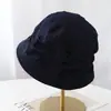 Sombrero de pescador retro de mezclilla plisada estilo coreano para mujer, moderno y versátil para primavera y otoño, con un toque de alta gama que hace que la cara se vea más pequeña