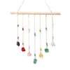 Venda quente transfronteiriça pedra de cristal natural pendurado na parede criativo sete cores borla de cristal sino de vento apanhador de sonhos pendurado na parede atacado