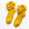 Meias de Renda para Meninas Primavera e Verão Meia de Malha Infantil Renda Dupla Meias de Princesa para Bebê Meias Curtas para Bebê Respirável Transfronteiriço