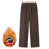 Pantalones de mamá Otoño e Invierno Pantalones casuales de lana de pierna ancha con forro polar Pantalones gruesos para mujeres de mediana edad y mayores Pantalones de abuela Pantalones de pierna recta