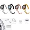 Para Fitbit Versa4 Pulseira de Corrente de Cristal Versa3 Pulseira com Fivela de Joia de Metal Sense