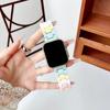 Adecuado para Apple Watch 567910 Correa de Plástico Ancha Arcoíris de Tres Cuentas Samsung Huawei Pulsera Mosaico Colorido