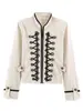 Bestseller de AliExpress al por mayor ZA Comercio exterior transfronterizo Moda femenina europea y americana Abrigo decorado con botones bordados de nudo retro