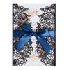 Papel de glitter transfronteiriço 250g estilo europeu de casamento oco feriado cartão de convite cartão de convite cartão de convite azul escuro