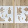 Molde de pintura de PET transparente Molde de spray con impresión de Papá Noel Molde hueco láser Plantilla de copo de nieve navideño