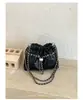 Outono 2026 Nova Bolsa Saco com Cordão para o Dia a Dia com Corrente Transversal Bolsa de Ombro Único Bolsa Plissada com Corrente Bolsa Feminina Exquisita