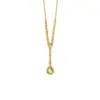 Collar de plata de ley S925 para mujer, colgante de gema gota de agua Luciérnaga del Crepúsculo estilo europeo, cadena para clavícula de cristal de granate de lujo ligero