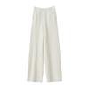 Pantalones de cachemir Otoño e Invierno 2026 Nuevos para Mujer de Cintura Alta Color Sólido Trenzados de Pierna Ancha Rectos con Caída hasta el Suelo Cintura Elástica