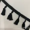 Fornecedores de fábrica fornecimento spot renda de franja para vassoura, renda com pompom de pelo, renda para acessórios de vestuário
