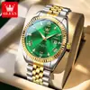 Reloj Marca Oulisi Modelo Nuevo Más Vendido Reloj Dorado con Calendario Reloj de Cuarzo Impermeable Luminoso Reloj para Hombre Reloj para Hombre