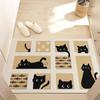 Capacho de Entrada de Gato de Desenho Animado Resistente ao Desgaste Cortável Tapete de Pé Doméstico Resistente à Sujeira Fácil de Limpar Tapete de Fio de PVC