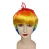 Pelucas Cortas de Colores Ktv de Venta Caliente, Pelucas de Disfraz para Bar, Cabello Corto Arcoíris para Festival, Fiesta de Moda para Escenario