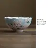 Taza de té grande de cerámica pintada a mano con flor de cerezo y conejo lindo para mujer, Taza de té con borde floral, Juego de té Kung Fu de Miyan
