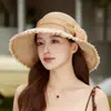 Sombrero de Protección Solar para Mujer 2026 Nuevo Estilo Sombrero de Pescador Sombrero de Sol de Organza con Flor de Ala Ancha Verano Sombrero de Sol Sombrero de Sol