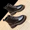 Botas de Estilo Chino Nuevas para Otoño e Invierno para Mujer 2025 Botines de Terciopelo Estilo Británico Nuevos Botines Cortos de Suela Gruesa Botines Cortos Súper Populares que Aumentan la Altura