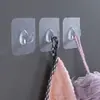 Gancho grueso de alta resistencia con forma de cuerno, adhesivo fuerte sin dejar rastro, adecuado para cocina, baño y aseo, no requiere taladro, gancho de alta resistencia