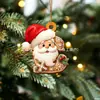 Nuevo Colgante Plano de Acrílico con Letra de Jengibre de Santa Claus Adornos para Árbol de Navidad Adornos Festivos