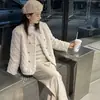 Estilo Nuevo Otoño e Invierno Piel Sintética de Visón Terciopelo Chaqueta Corta Estilo Pequeño Chanel para Mujer Acolchado Grueso de Algodón Cuello Redondo Abrigo Peludo Joven