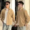 Camisa Masculina de Marca Tendência da Primavera, Estilo Streetwear Artístico de Alta Qualidade com Senso de Design, Jaqueta Camisa Listrada de Manga Longa da Moda