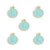 Accesorios para Joyería de Aleación con Goteo de Aceite DIY Constelaciones de los Doce Signos del Zodiaco Coloridas Colgante Redondo Pulsera Collar Colgante Decorativo W539