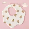 Babadores Impermeáveis Bebê Estilo Coreano Ins, Babadores de Algodão Puro Dupla Face para Bebês, Babadores em Formato de Pétala para Meninas e Meninos
