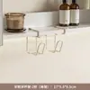 Prateleira suspensa sob o armário do espelho no banheiro para guardar escovas de dente e copos, não requer furadeira, suporte para escova de dente elétrica para uso doméstico