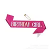 Cinta de Hombro para Fiesta de Cumpleaños Transfronteriza Chica o Reina de Cumpleaños Cinta de Etiqueta Chica de Cumpleaños Cinta con Lámina de Oro