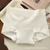 Ropa Interior de Algodón Categoría 7A para Mujer 100% Algodón Puro Antibacteriana Entrepierna Extendida Cintura Alta Sin Costuras Transpirable Calzones para Chica Estudiante