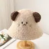 Atacado 25 Anos de Outono e Inverno Novo Foto Real Chapéu Enrolado Retrô Chapéu de Pescador de Pelúcia de Urso Chapéu de Bacia Quente