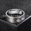 Anel de Aço para Desenho de Fio de Martelo 8mm Cor de Aço Tungstênio Emblema Vazio Anel Cruzado Venda Quente Transfronteiriça Anel de Dedo Semi-acabado Zircônia Exquisita