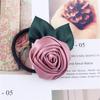 Anillo para el cabello de seda rosa multicolor hecho a mano en Corea, con hojas, accesorios para el cabello de hada femenina, venta al por mayor