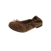 Bailarinas de terciopelo con lunares estilo francés con lazo, nueva colección 2026 para mujer, elegantes y versátiles, punta fina, punta redonda, zapatos planos
