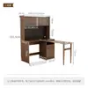 Escritorio Plegable de Madera Maciza para Esquina Estantería Integrada Pared de Libros para Dormitorio Escritorio de Estudio Plegable Giratorio en Forma de L para Computadora