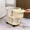 Estante de almacenamiento de estilo crema, carrito para refrigerios, estante para cosméticos, estante para dormitorio, mesita de noche, estante de almacenamiento extraíble